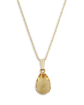 Bloomingdale's - Citrine Briolette Pendant Necklace in 14K Yellow Gold, 18" - 100% Exclusive