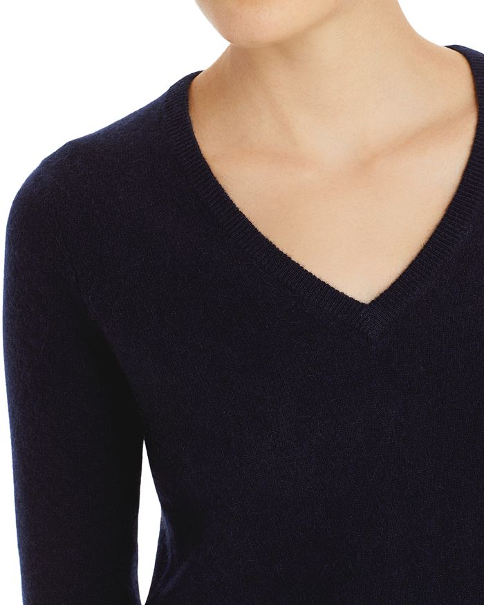 Shop C By Bloomingdale's V-neck Cashmere Sweater - 100% Exclusive In Navy