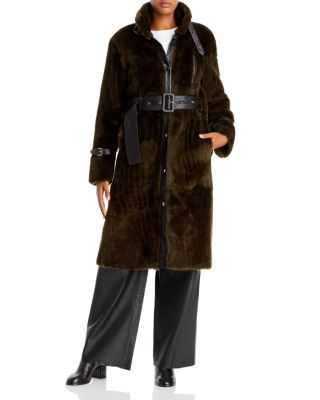 belted shearling coat