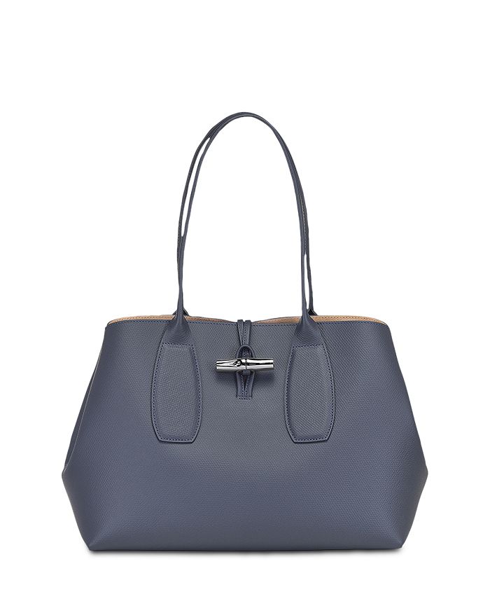 Longchamp Roseau Leather Shoulder Bag In Pilot Blue