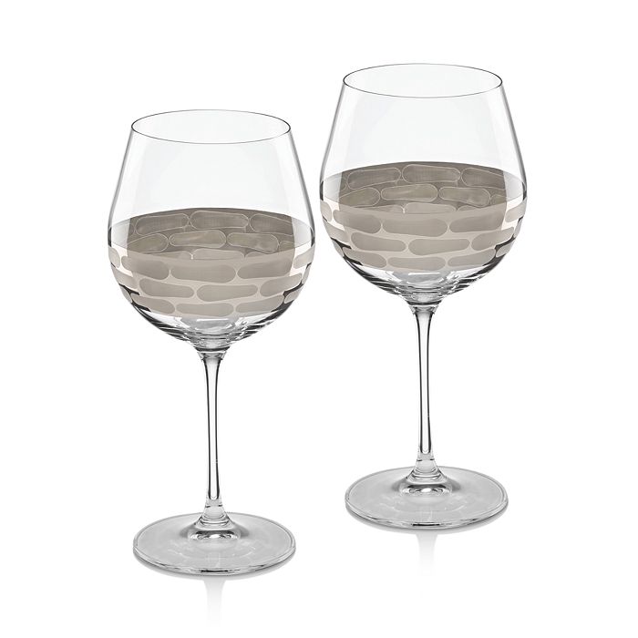 Shop Michael Wainwright Truro Red Wine Glass Set Of 2 In Clear/platinum