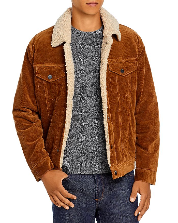 Corduroy sherpa lined trucker jacket top