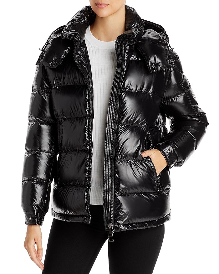 Moncler Maire Hooded Quilted Glossed-shell Down Jacket In Black | ModeSens