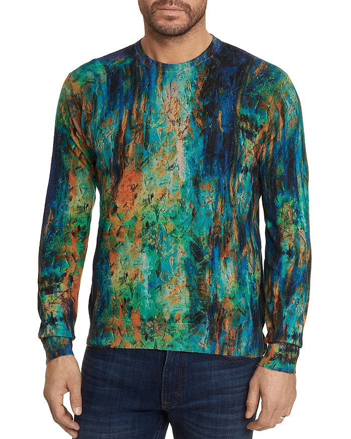 ROBERT GRAHAM ART AMOUR ABSTRACT PAINTED CLASSIC FIT SWEATER,RF208030CF