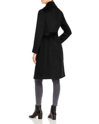 calvin klein basket weave belted coat