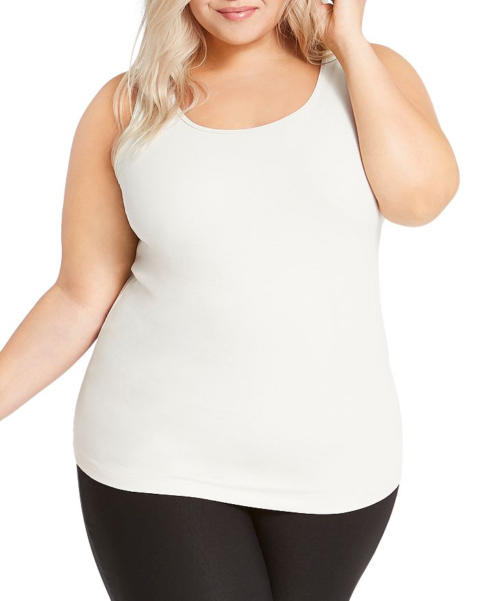 Nic And Zoe Plus Nic+zoe Plus Size Perfect Scoop Tank Top In Putty