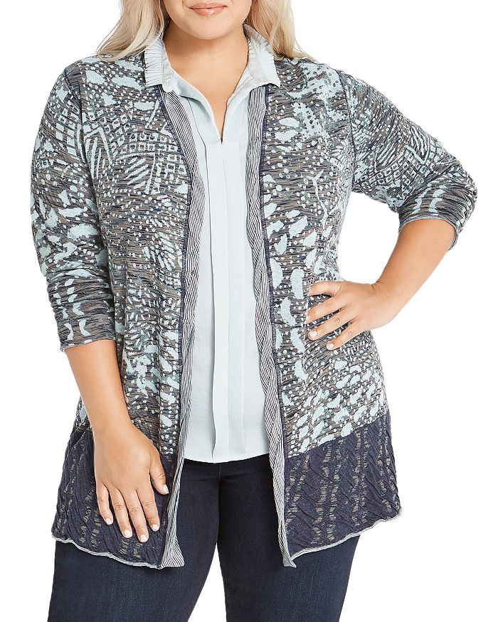 Nic And Zoe Plus Nic+zoe Plus Size Day Dream Cardigan Sweater In Blue Multi