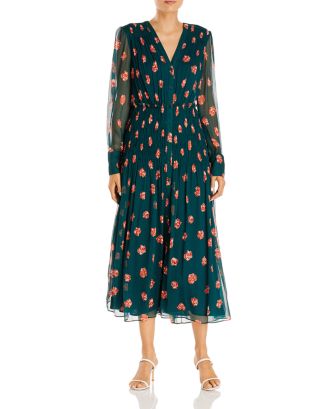 Jason Wu Floral Print Silk Midi Dress | Bloomingdale's