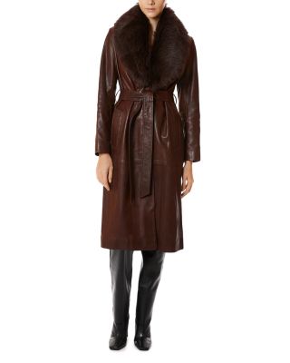 Nour Hammour - Uptown Girl Shearling Collar Trench Coat