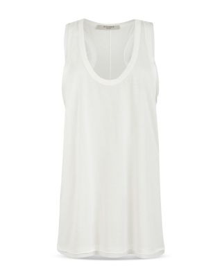 white sleeveless top