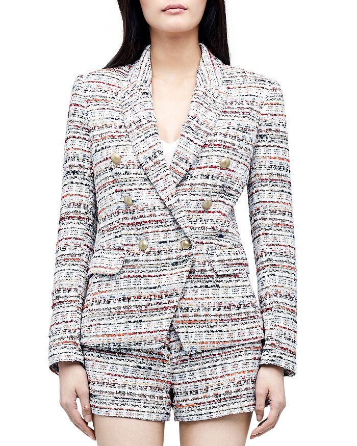 L AGENCE L'AGENCE KENZIE DOUBLE BREASTED TWEED BLAZER,1432RBT