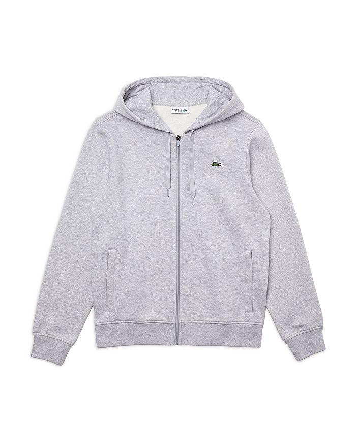 Lacoste Gray Sport Hoodie In Argent Chine/ Elephant