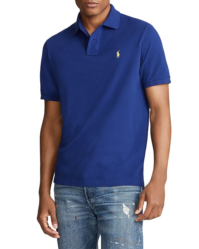 Shop Polo Ralph Lauren Cotton Mesh Classic Fit Polo Shirt In Fall Royal Blue