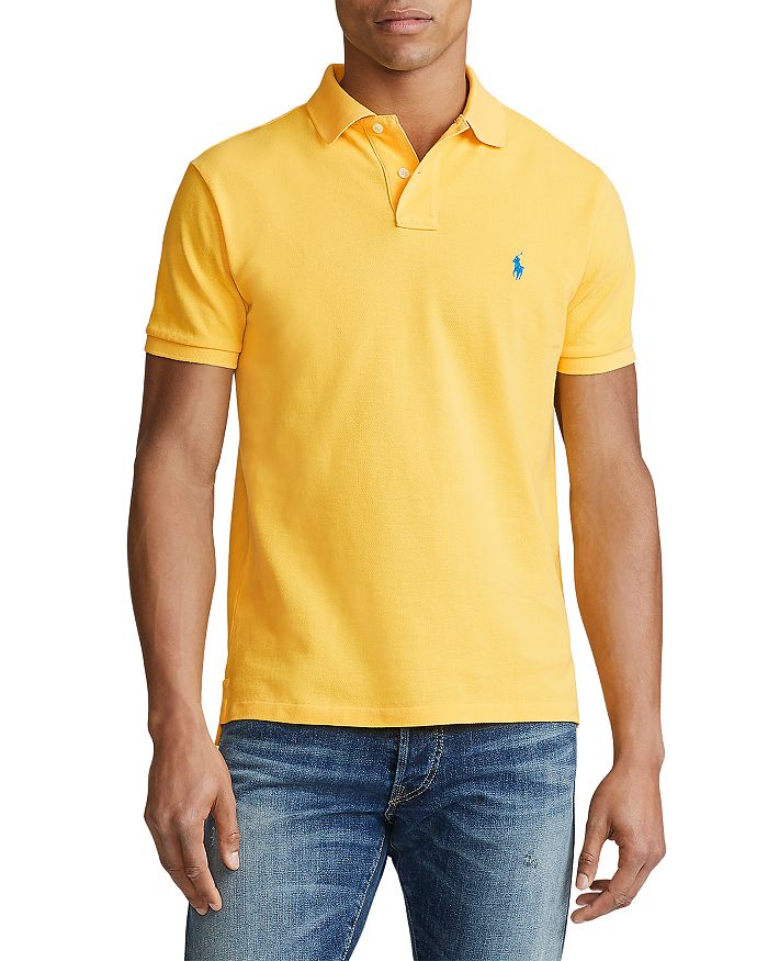 Shop Polo Ralph Lauren Cotton Mesh Classic Fit Polo Shirt In Yellow Fin