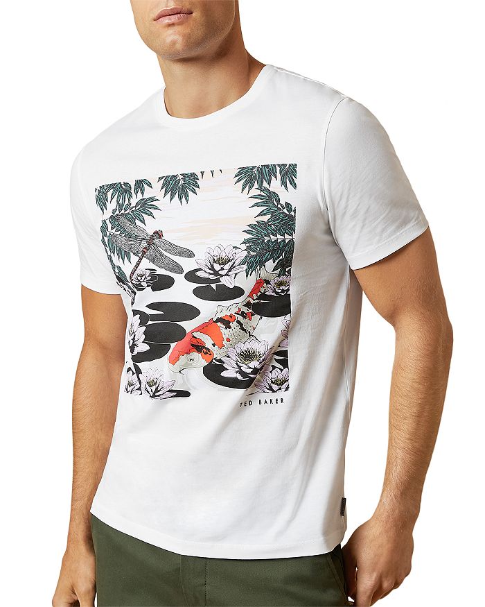 TED BAKER COTTON GRAPHIC TEE,248160WHITE