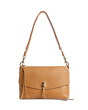 Rebecca Minkoff Darren Medium Leather Shoulder Bag In Cool Tan