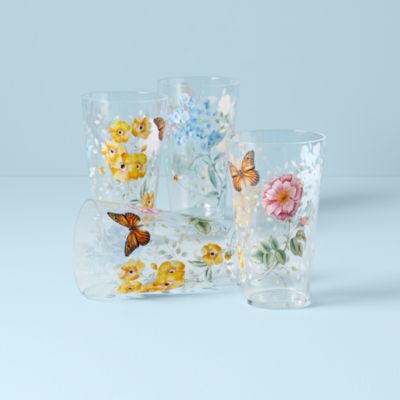 Butterfly Meadow Acrylic Highball Glasses, Set of 4