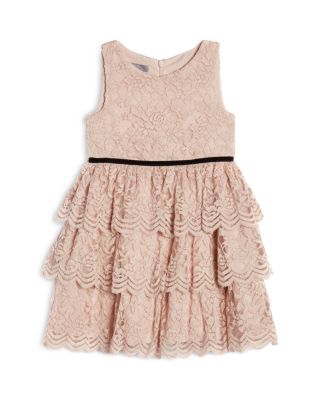 Pippa & Julie Girls' Kamila Blush Lace Tiered Skirt Dress - Big Kid |  Bloomingdale's Kids