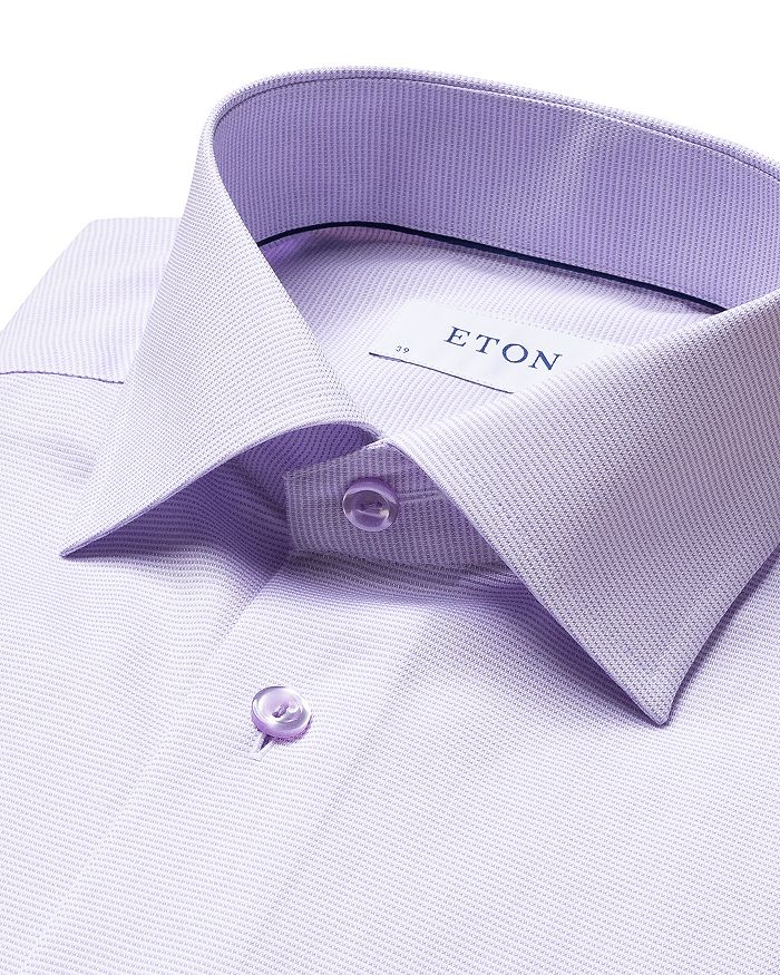 Shop Eton Contemporary Fit Textured Solid Shirt In Purple