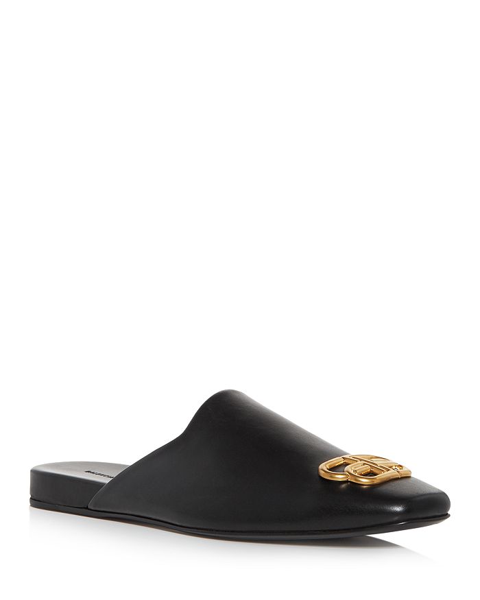 Balenciaga Men’s Cosy BB Leather Slippers | Bloomingdale's