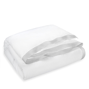 Polo Ralph Lauren Rl Organic Sateen Border Duvet Cover, Full/queen In True Platinum