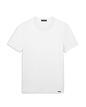 Tom Ford Cotton Blend Crewneck Tee In White