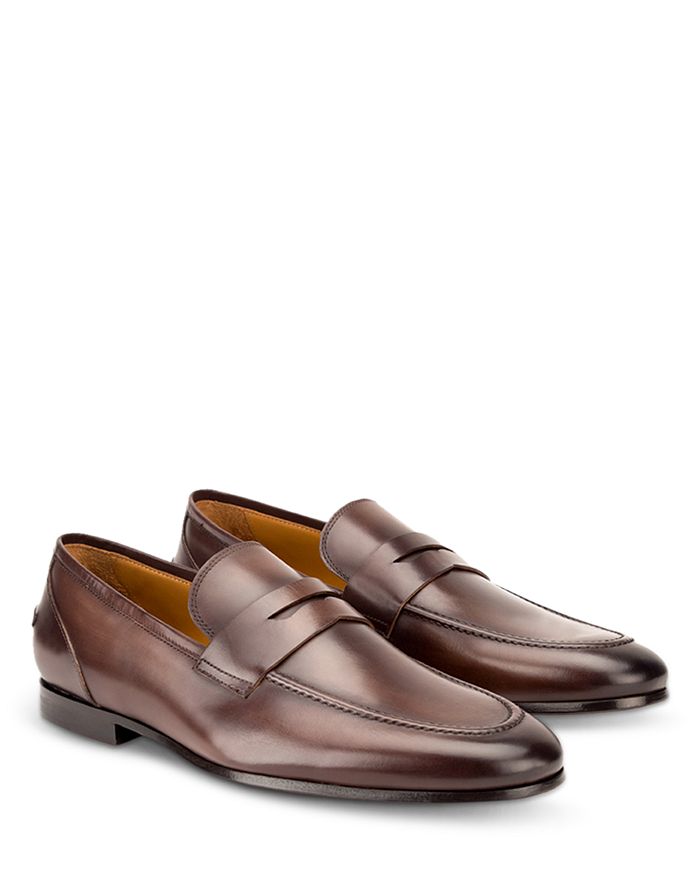 Gordon Rush Men's Coleman Leather Penny Loafers In Brown