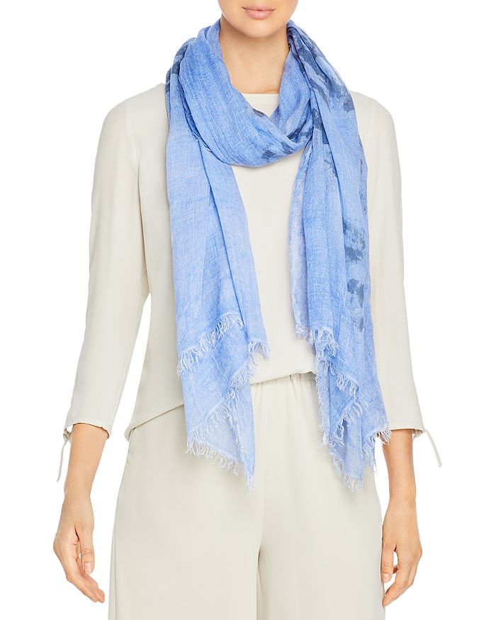 Eileen Fisher Crinkle Tie Dyed Scarf In Ink