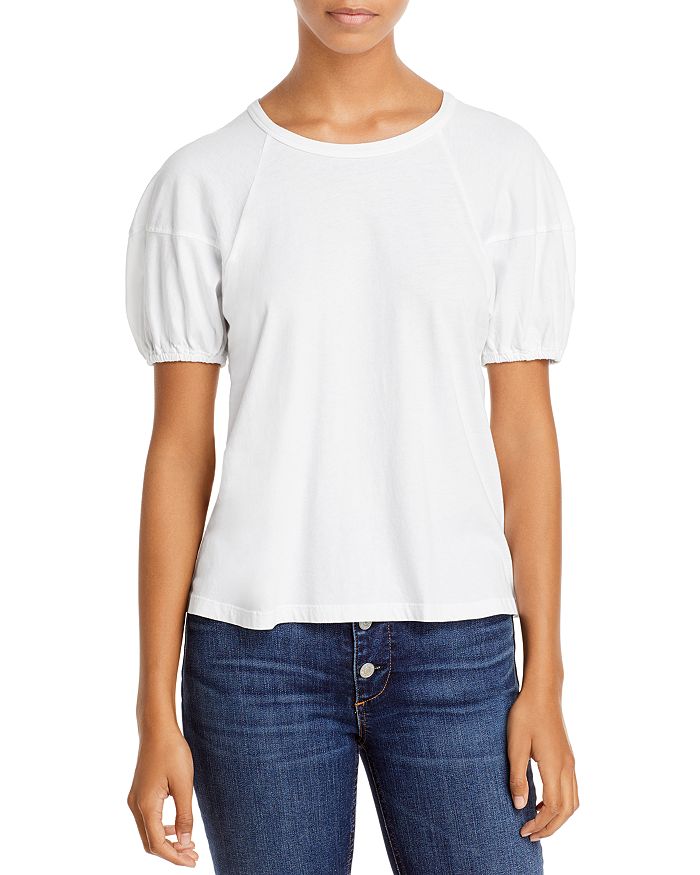 Velvet By Graham & Spencer Vernice Puff Sleeve T-shirt In White