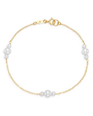 Bloomingdale's Fine Collection Cultured Freshwater Pearl Station Bracelet in 14K Yellow Gold - Exclusive