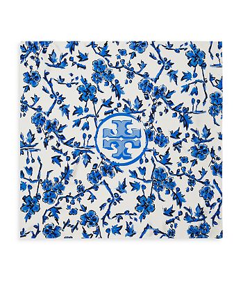Tory Burch Blue Branches Silk Neckerchief | Bloomingdale's