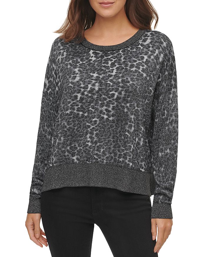 DKNY Metallic Animal Print Sweater | Bloomingdale's