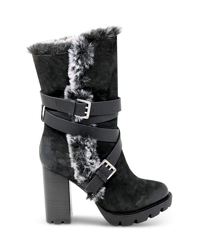black faux suede booties