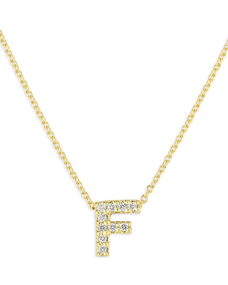 Roberto Coin 18K Yellow Gold and Diamond Initial Love Letter Pendant Necklace, 16