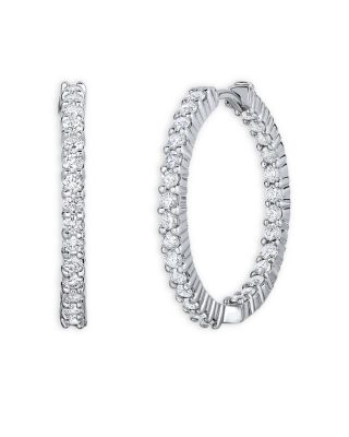 18K White Gold Perfect Diamond Inside Out Hoop Earrings