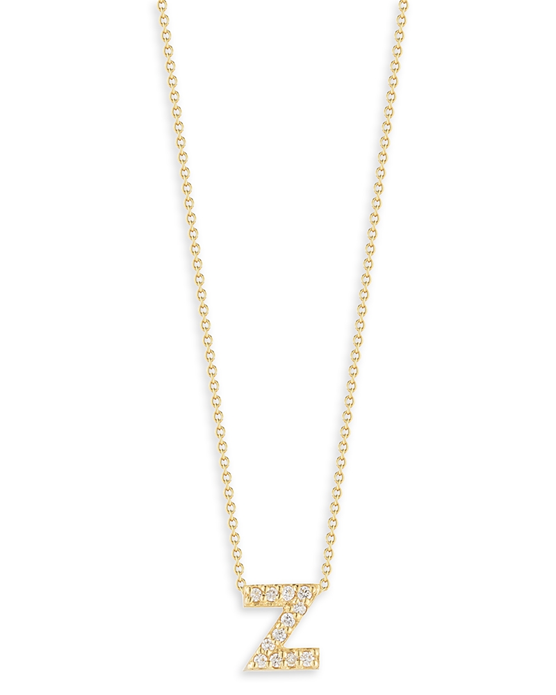 Roberto Coin 18K Yellow Gold and Diamond Initial Love Letter Pendant Necklace, 16