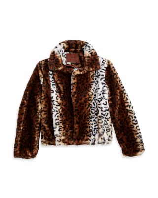 c&c california leopard faux fur coat