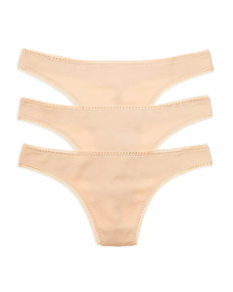 On Gossamer Cabana Cotton Blend Hip-g Thongs, Set of 3