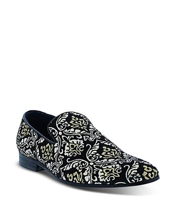 Robert Graham Men's Gibbons Damask Embroidered Slip On Dress Shoes ...