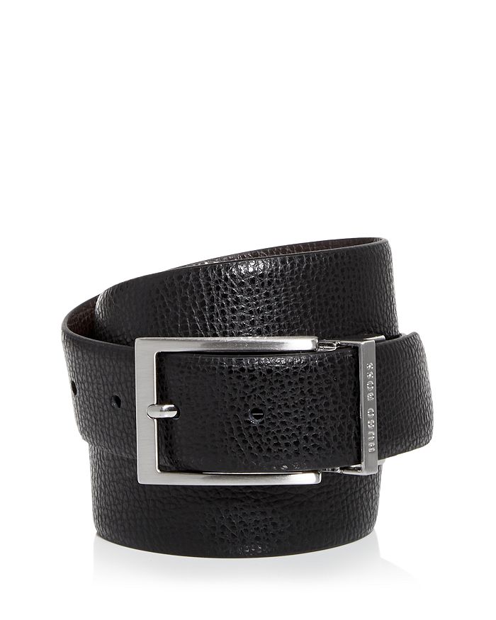 Shop Hugo Boss Men's Ollie Leather Belt In Black