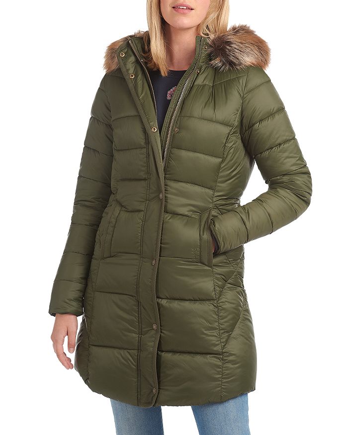 Barbour shipper quilted jacket with faux fur trim hood shop