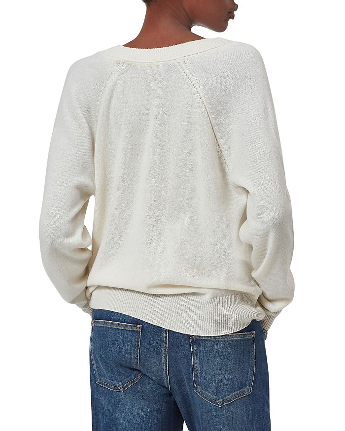 Shop Equipment Madalene Cashmere V-neck Sweater In Nature White