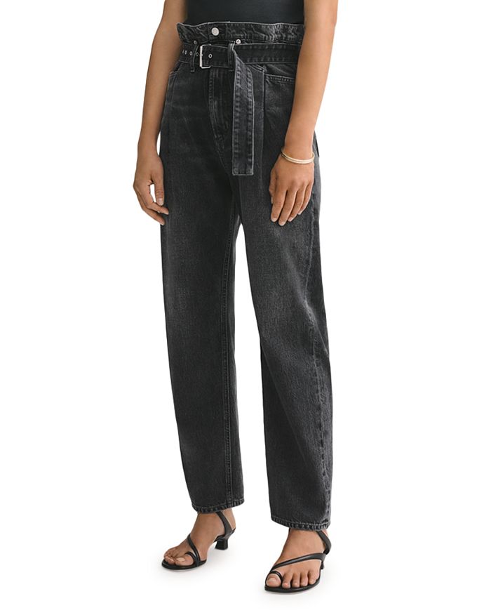 AGOLDE Reworked '90s Belted Denim Jeans in Pave | Bloomingdale's