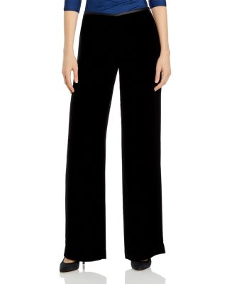 women's black velvet dress pants