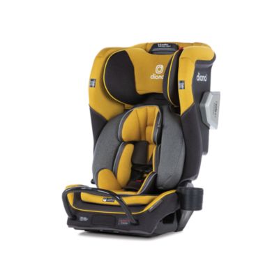 yellow car seat and stroller