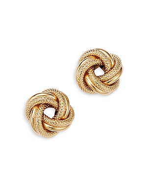 Bloomingdale's Made in Italy Love Knot Stud Earrings in 14K Yellow Gold- 100% Exclusive