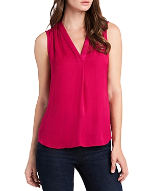 Vince Camuto Shirred High/low Tank In Cashbah Pink