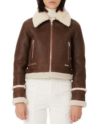 Maje sheepskin coat best sale