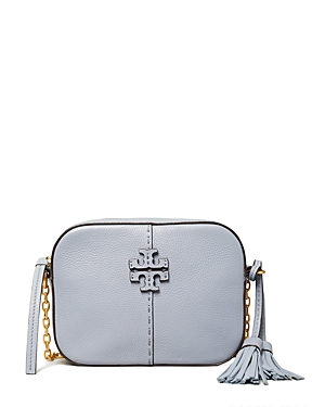 Tory Burch Mcgraw Mini Leather Crossbody Camera Bag In Cloud Blue