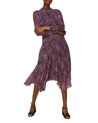 whistles purple velvet dress